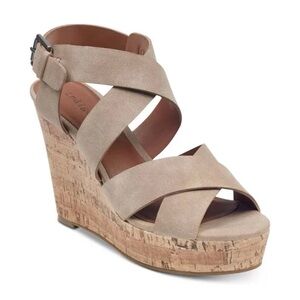 Indigo Rd. Women's Shoes Keffie 2 Open Toe Casual Platform, Taupe, Size 7.5 M